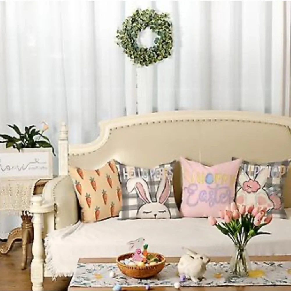 SET OF 4 Easter Spring pillow covers 18X18. NWOT